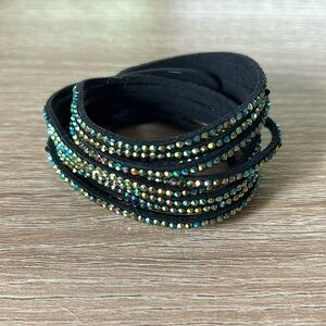 Rhinestone wrap around bracelet